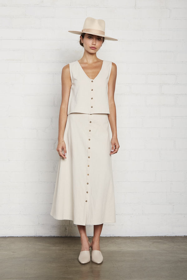 Linen Canvas Ainsley Skirt