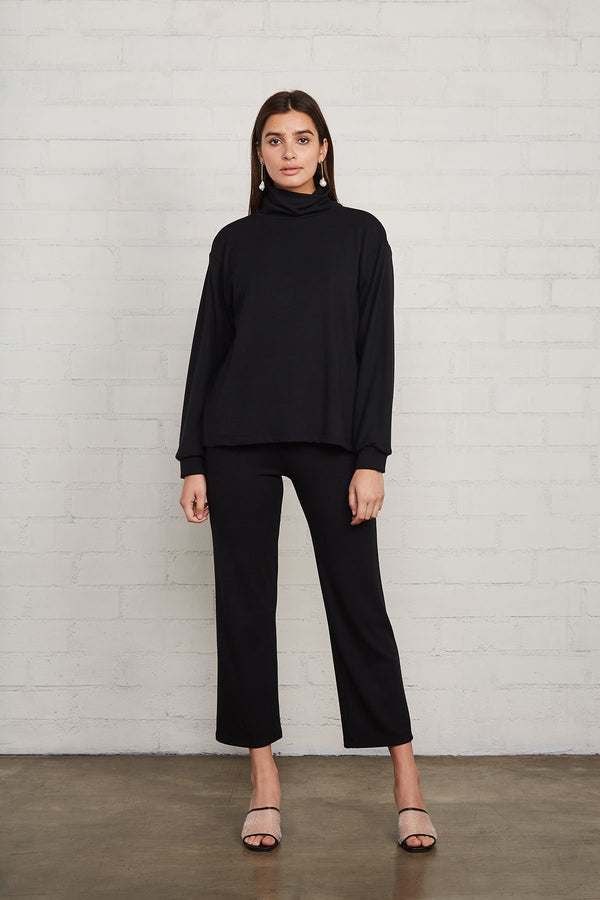 Luxe Rib Turtleneck Sweatshirt