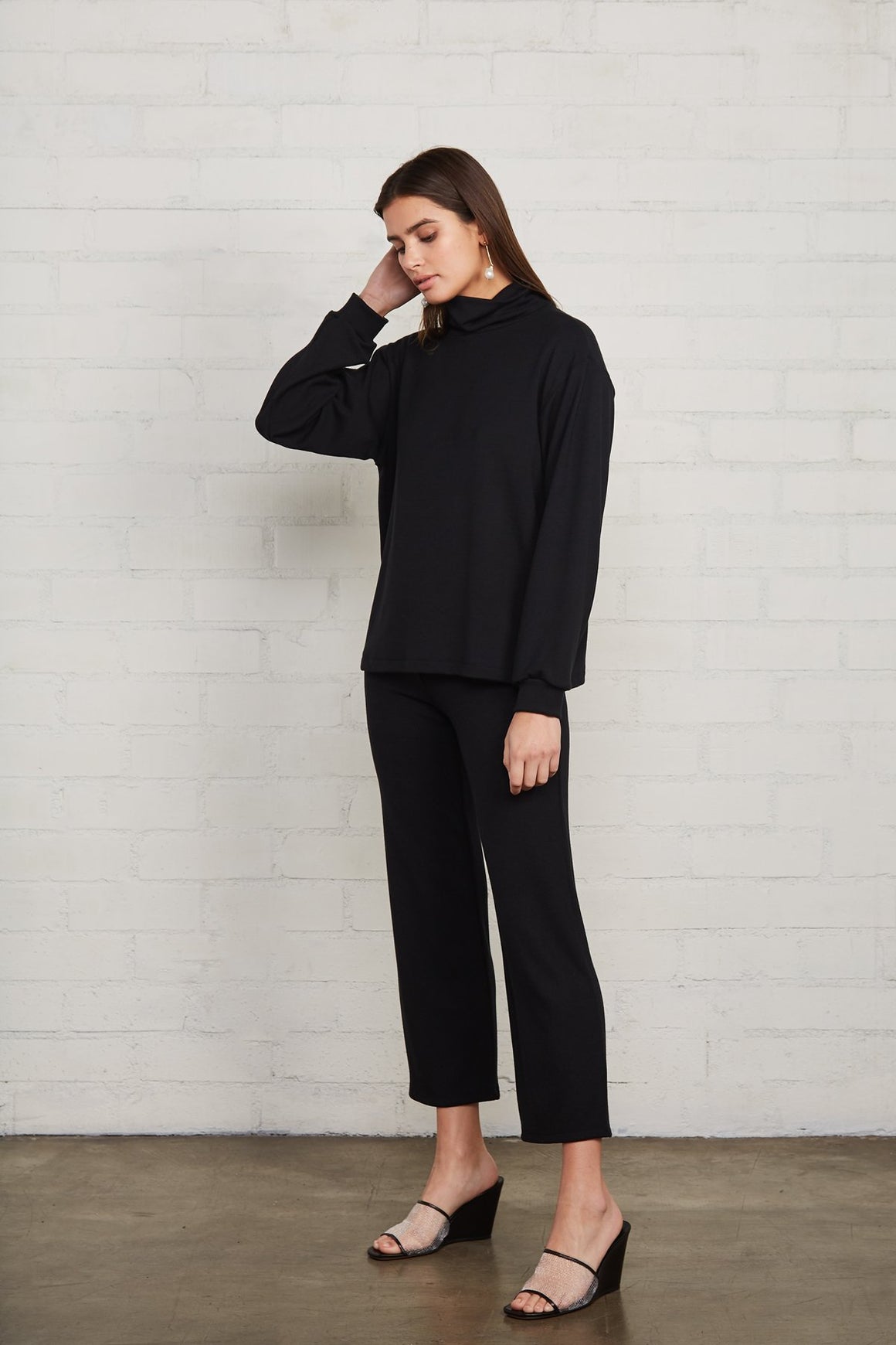 Luxe Rib Turtleneck Sweatshirt