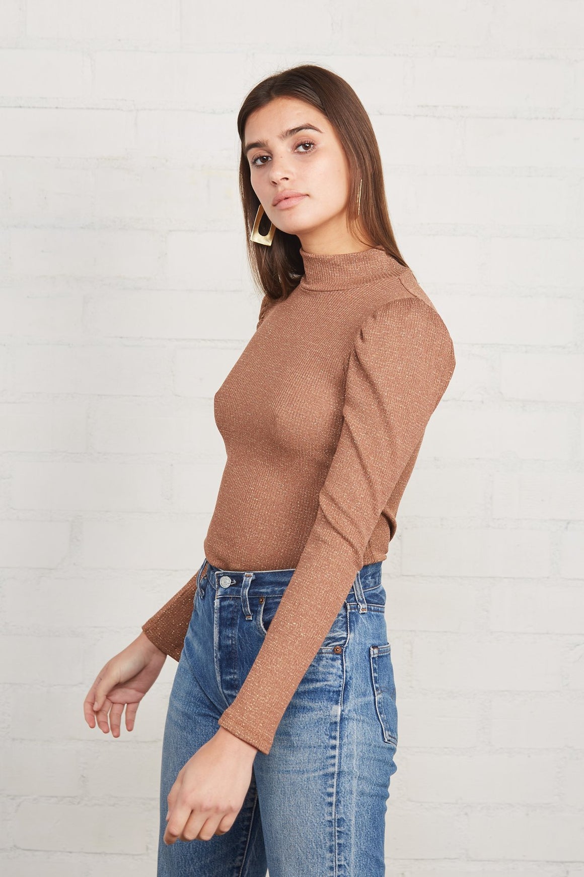 Metallic Rib Ada Top
