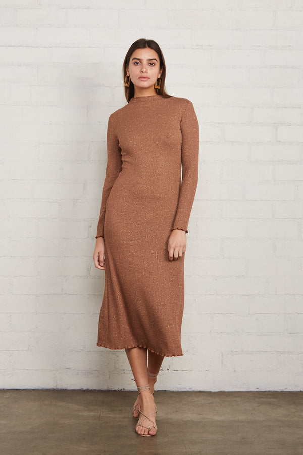 Metallic Rib Mara Dress