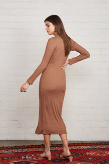 Metallic Rib Snap Front Dress