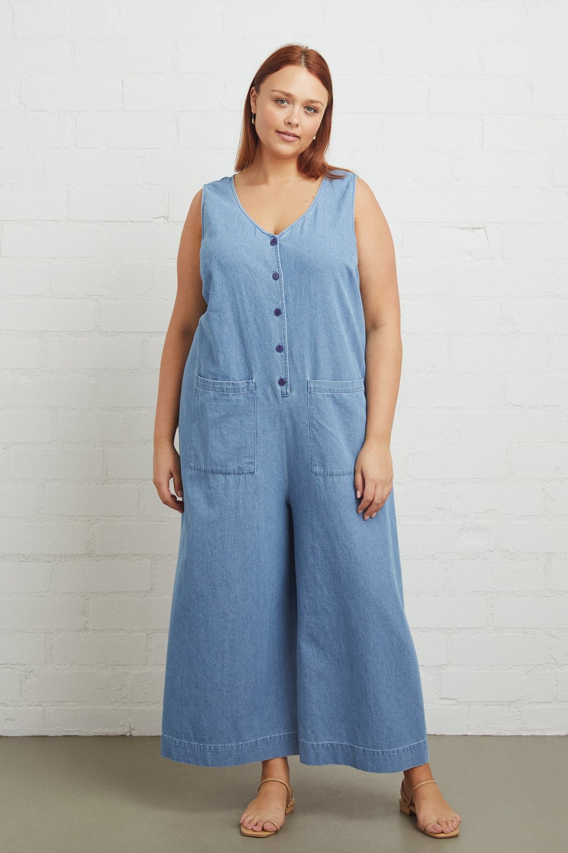 Cody Jumpsuit - Stonewash, Plus Size