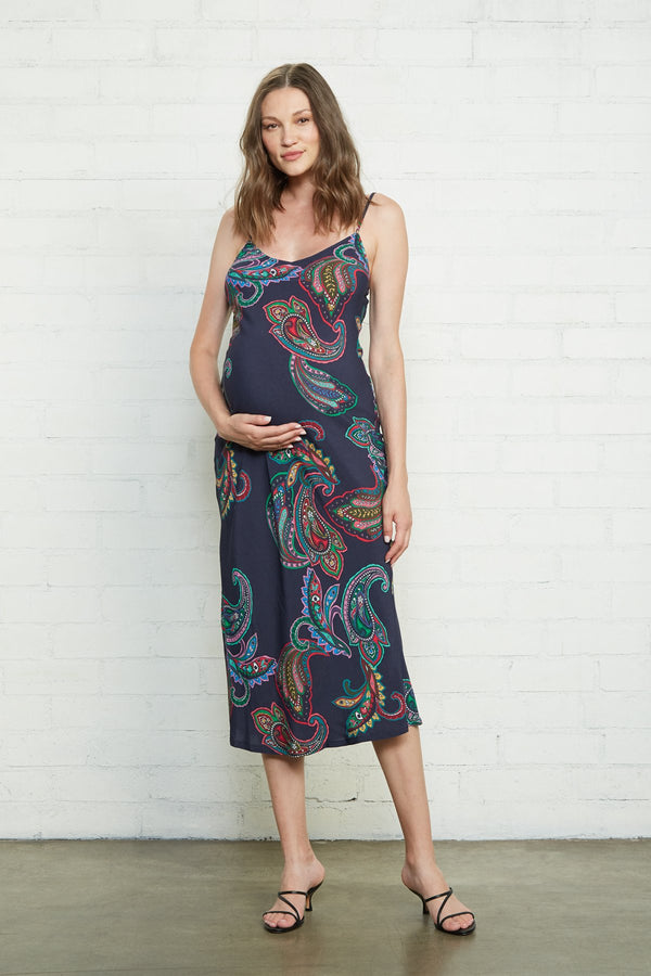 Crepe Bias Slip Dress - Maternity