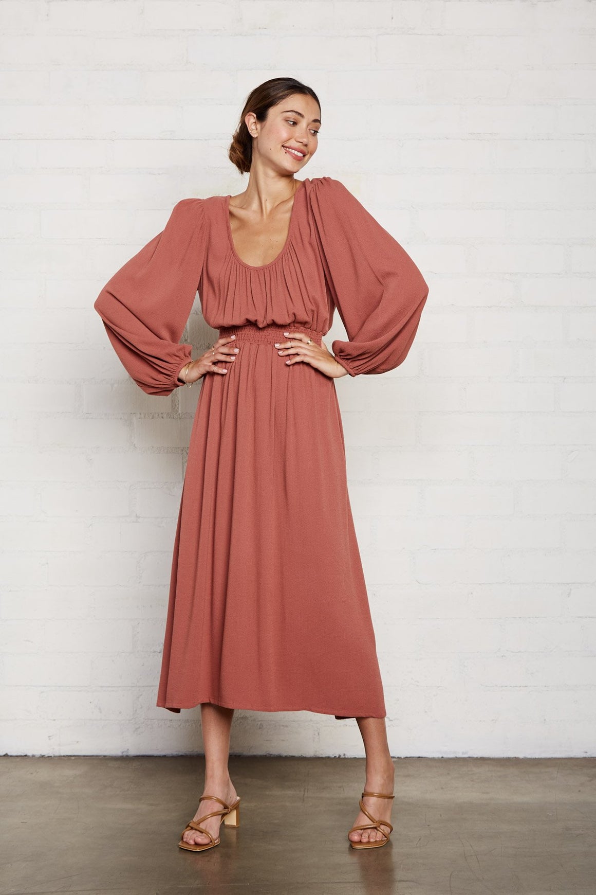 Pucker Rayon Edith Dress