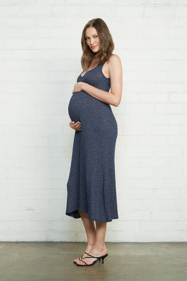 Metallic Rib Fiona Dress - Maternity