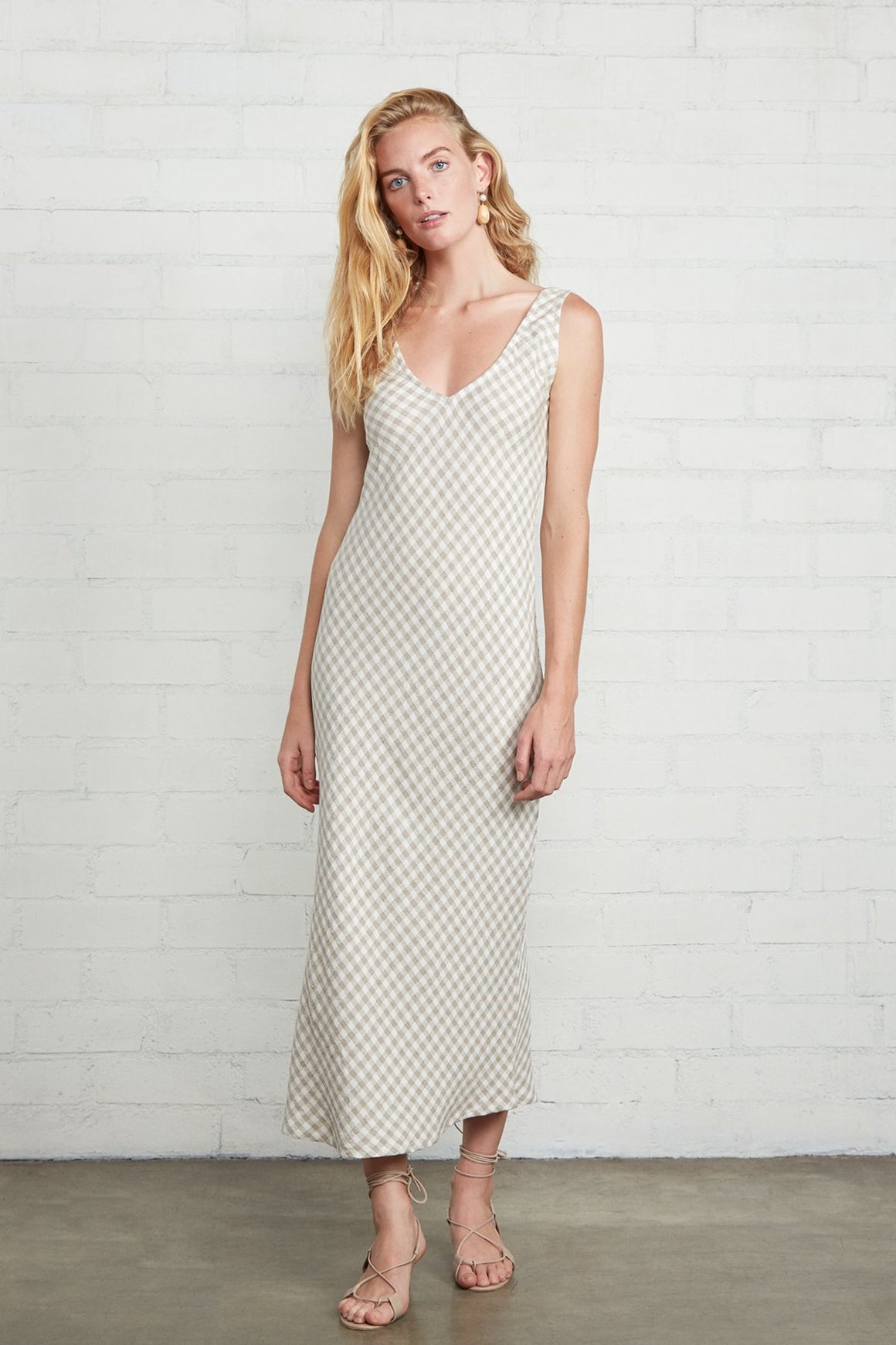 Linen Bias Dress - Gingham