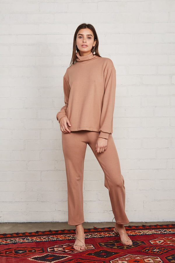 Luxe Rib Turtleneck Sweatshirt