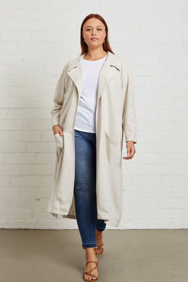Linen Cary Trench - Plus Size