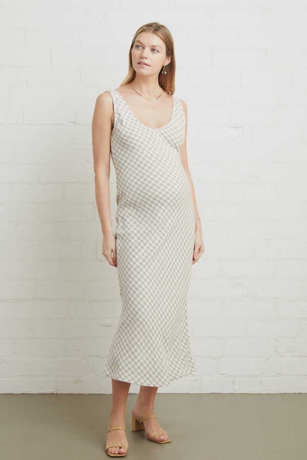 Linen Bias Dress - Maternity