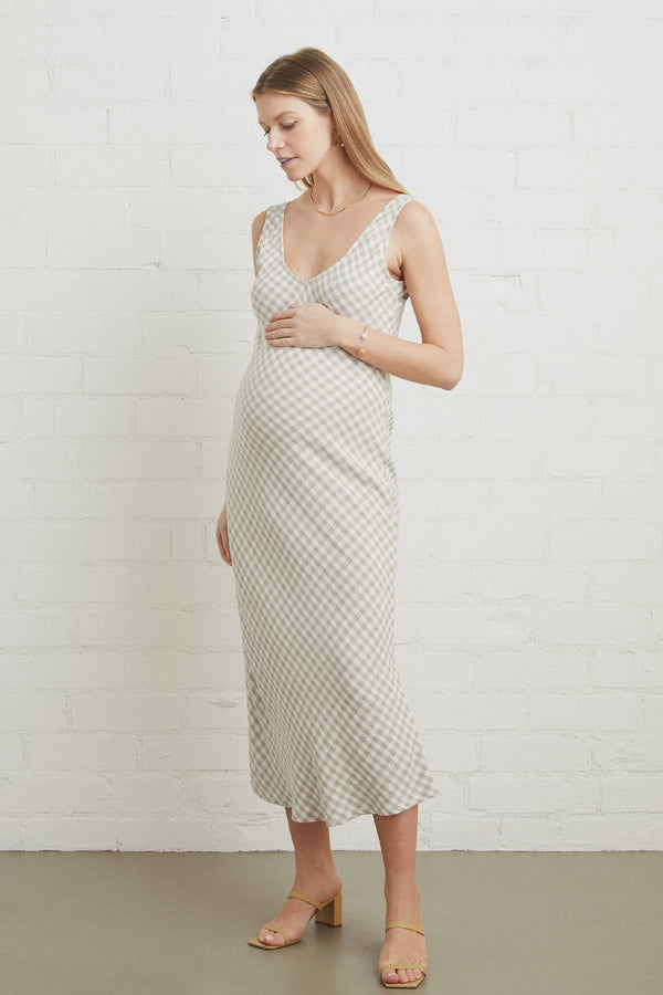 Linen Bias Dress - Maternity