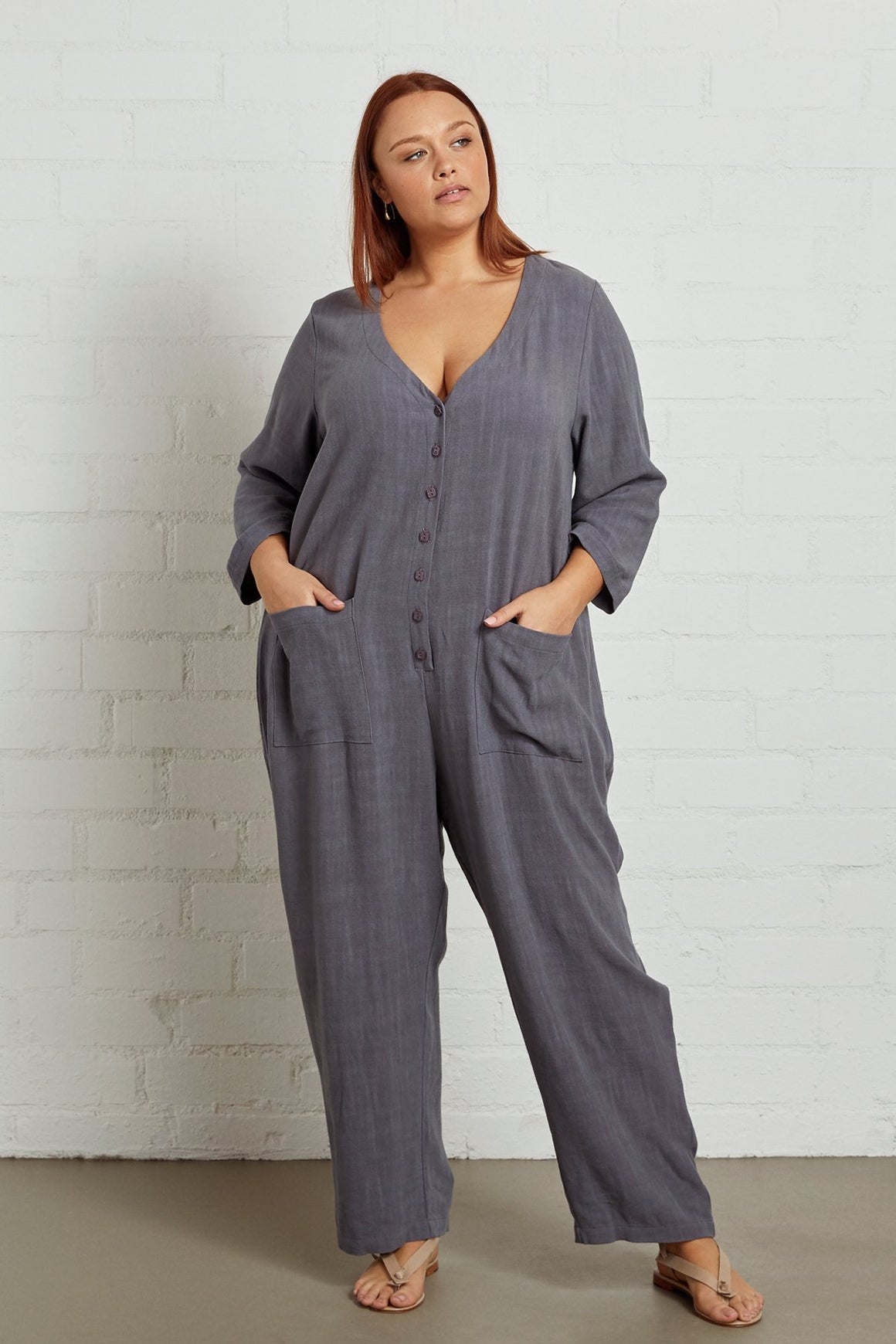 Linen Troy Jumpsuit - Plus Size