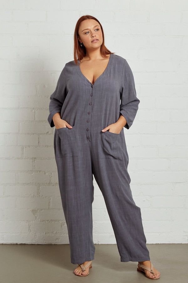 Linen Troy Jumpsuit - Plus Size
