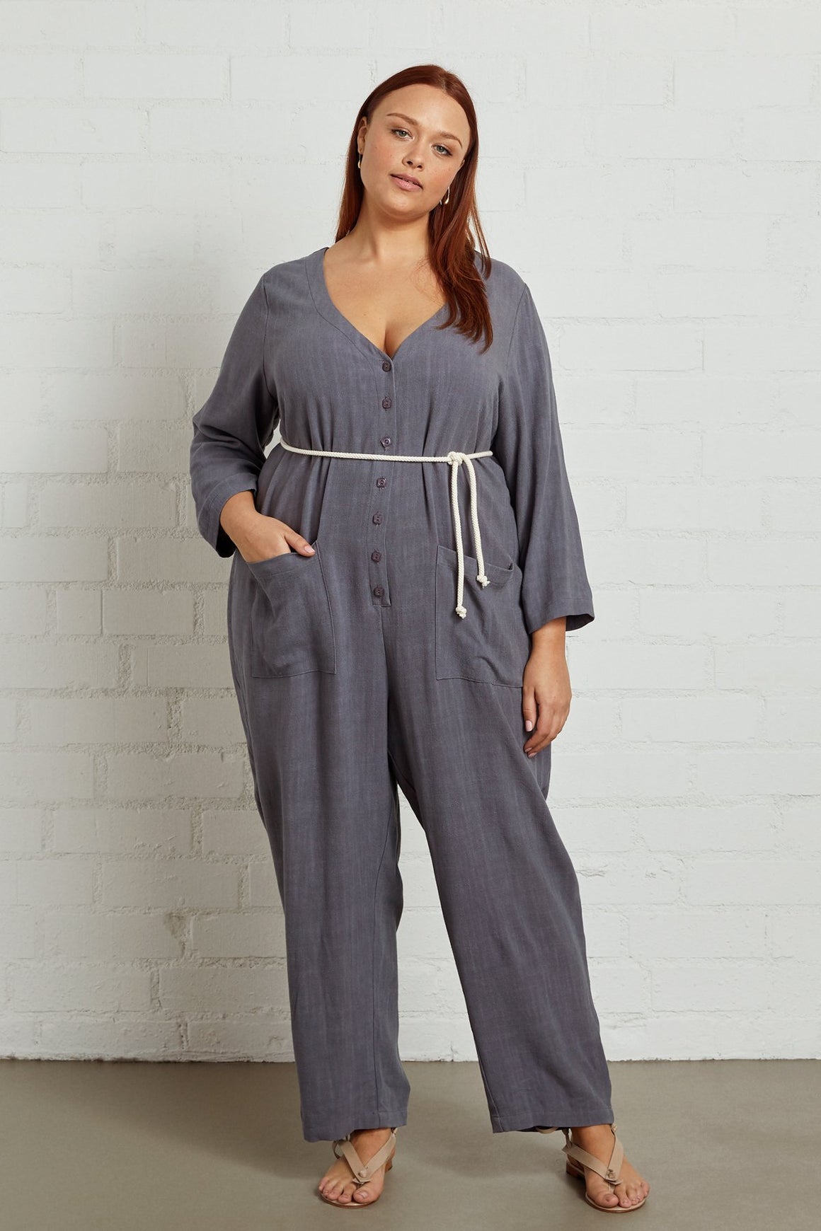 Linen Troy Jumpsuit - Plus Size