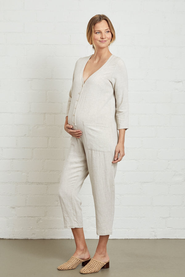 Linen Troy Jumpsuit - Maternity