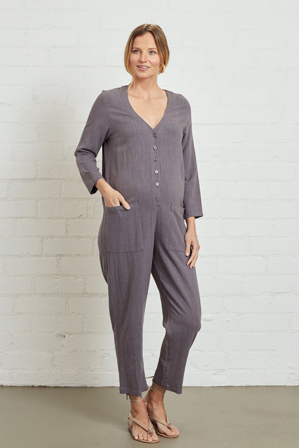 Linen Troy Jumpsuit - Maternity