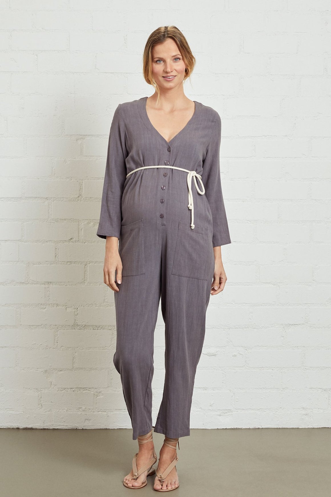 Linen Troy Jumpsuit - Maternity