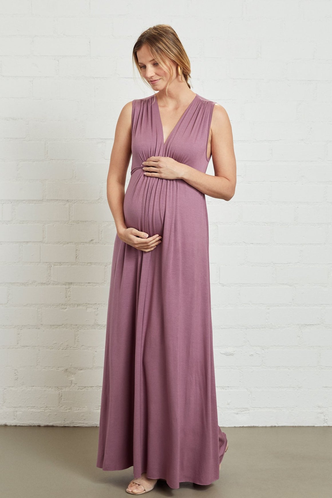 Long Sleeveless Caftan Dress - Maternity