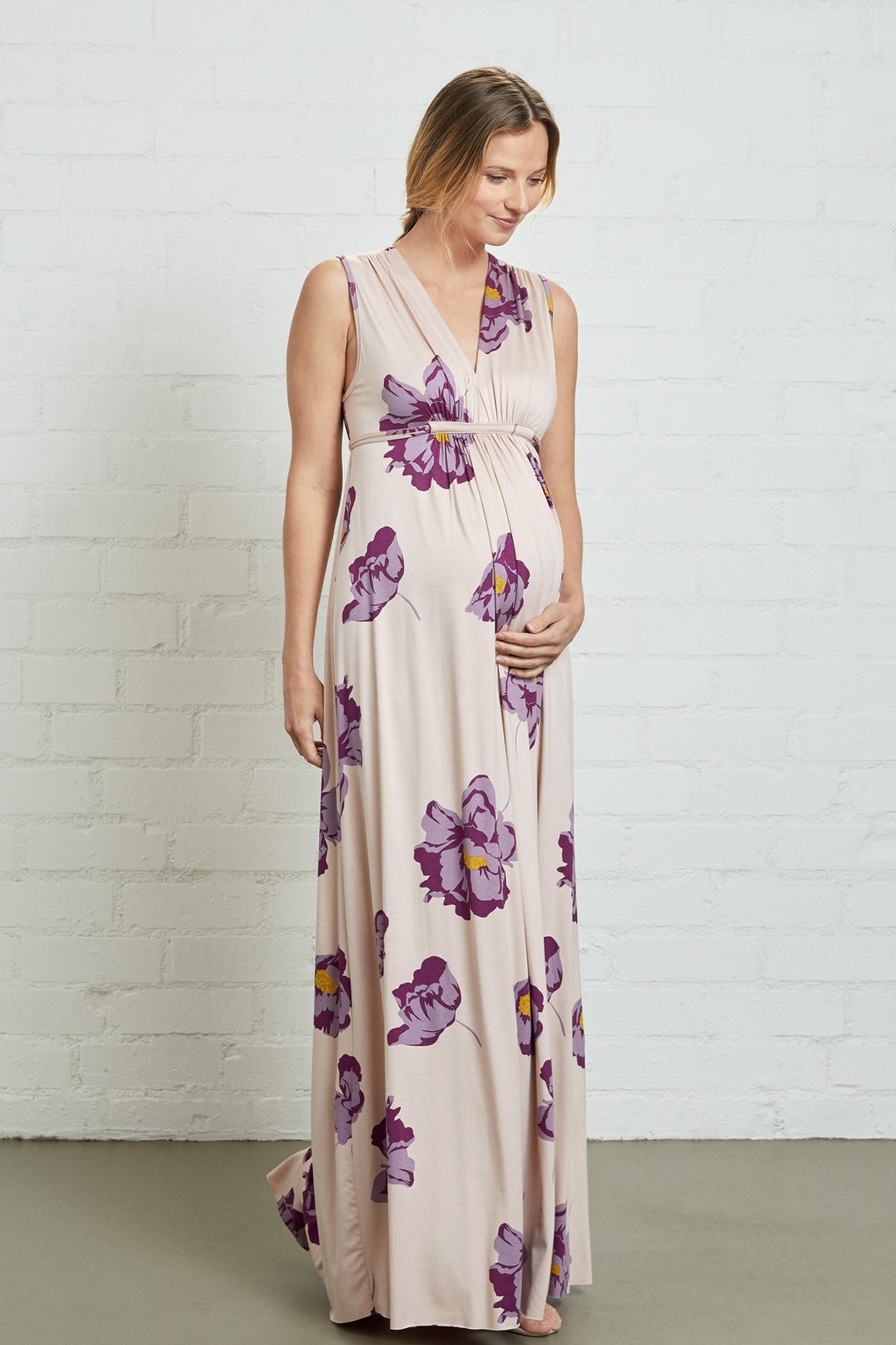 Long Sleeveless Caftan Dress - Maternity