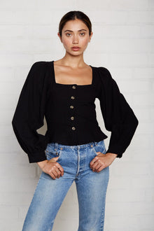 Linen Canvas Portia Top