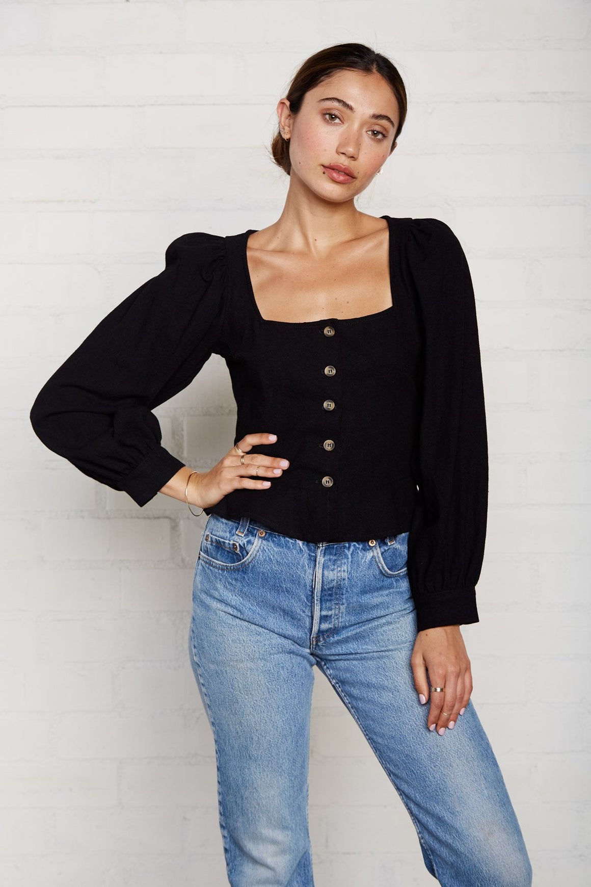 Linen Canvas Portia Top