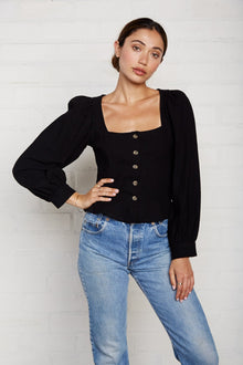 Linen Canvas Portia Top