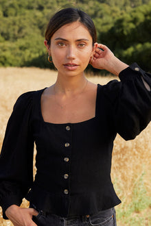 Linen Canvas Portia Top