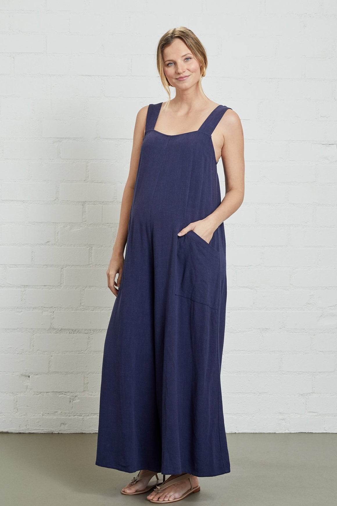 Linen Lyla Jumpsuit - Maternity