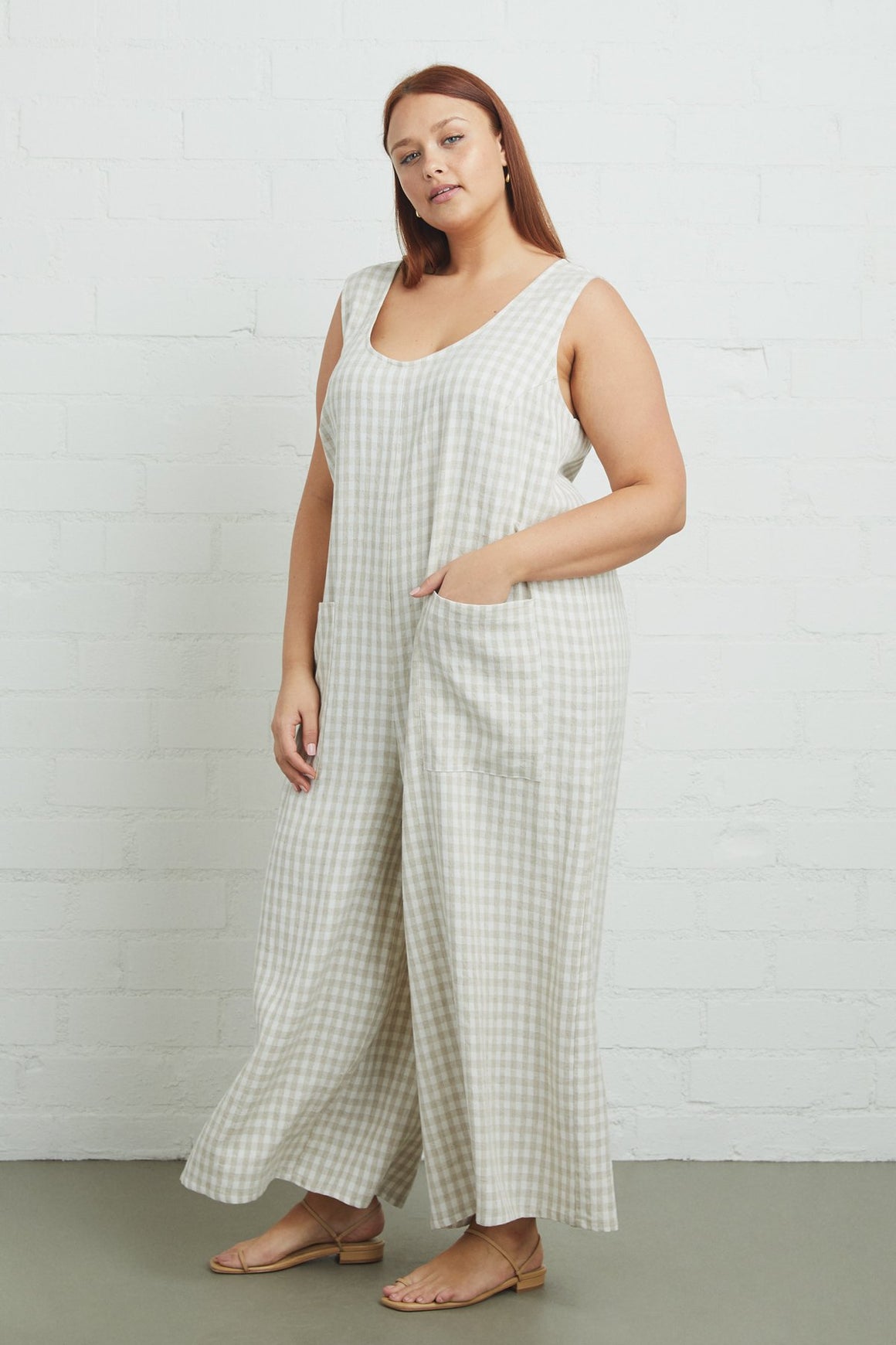 Linen Remy Jumpsuit - Plus Size