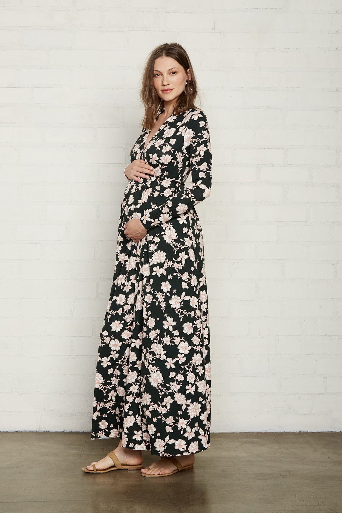 Long Sleeve Full Length Caftan - Maternity
