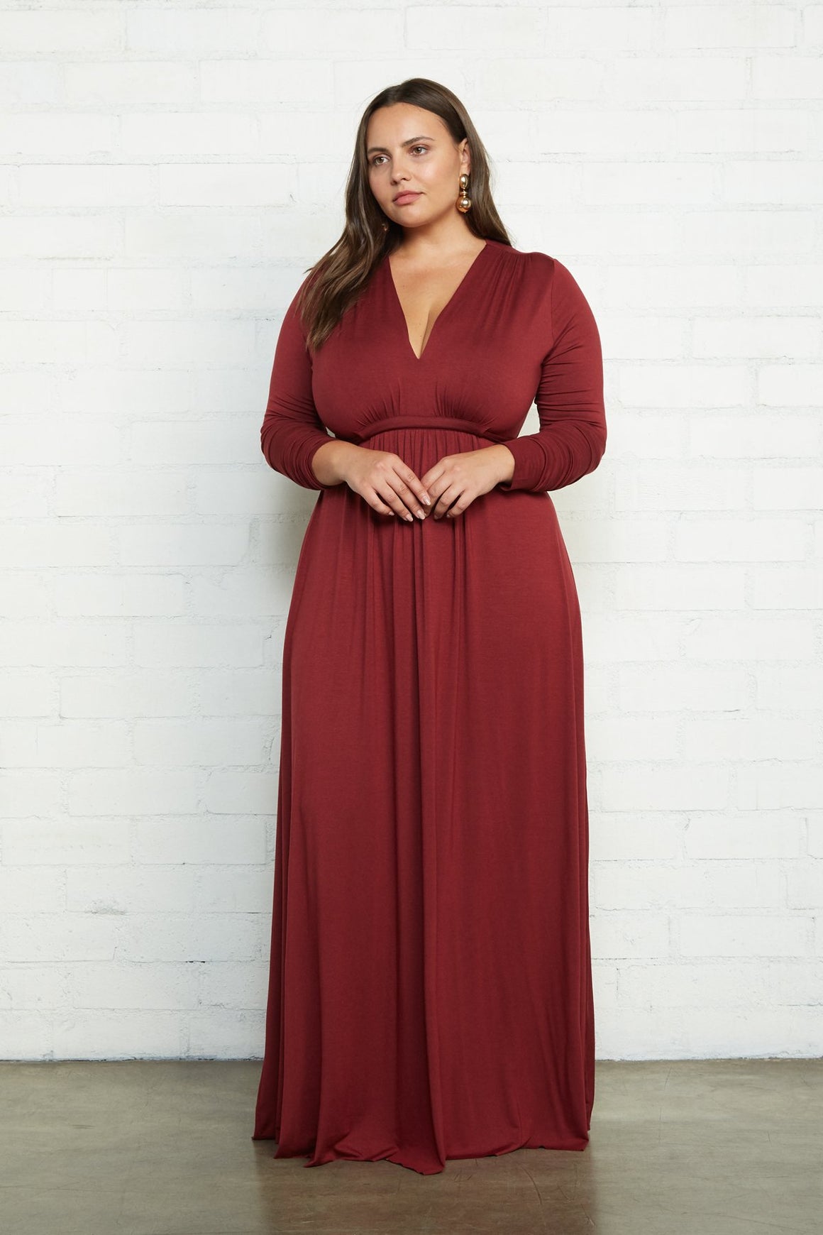Long Sleeve Full Length Caftan Dress - Plus Size