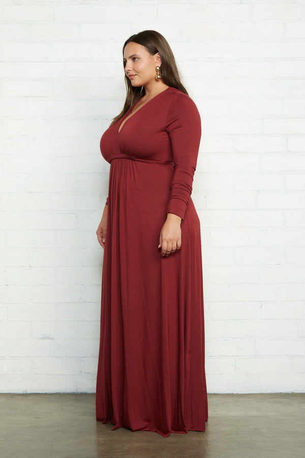 Long Sleeve Full Length Caftan Dress - Plus Size