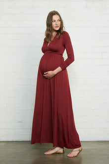 Long Sleeve Full Length Caftan Dress - Maternity