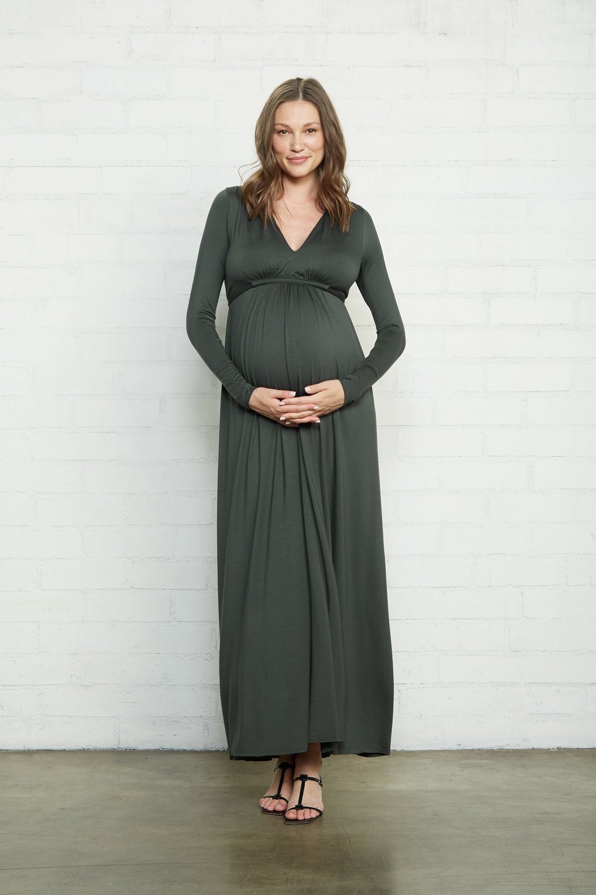 Long Sleeve Full Length Caftan Dress - Maternity