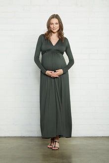 Long Sleeve Full Length Caftan Dress - Maternity