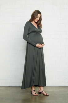 Long Sleeve Full Length Caftan Dress - Maternity