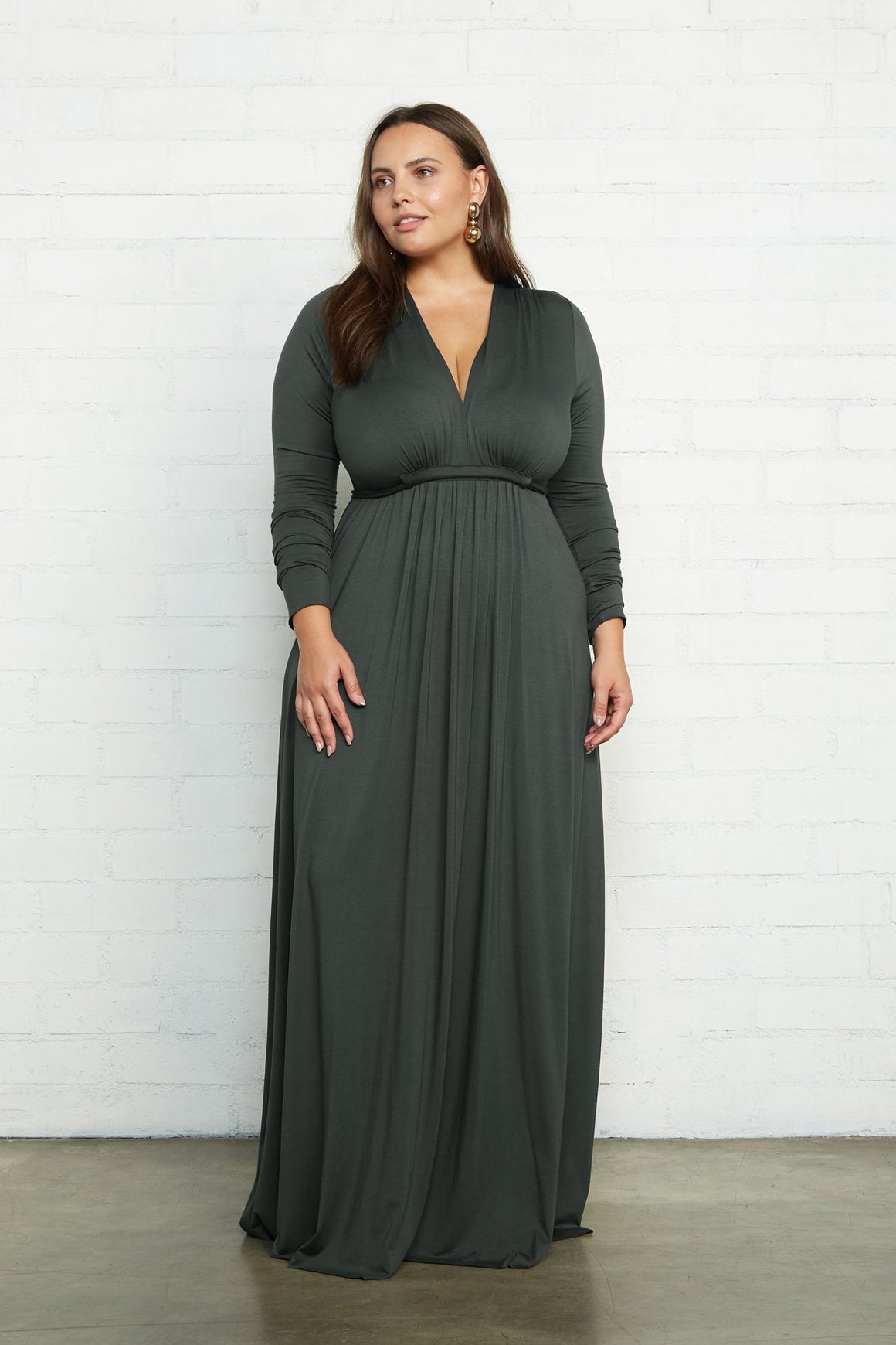 Long Sleeve Full Length Caftan Dress - Plus Size