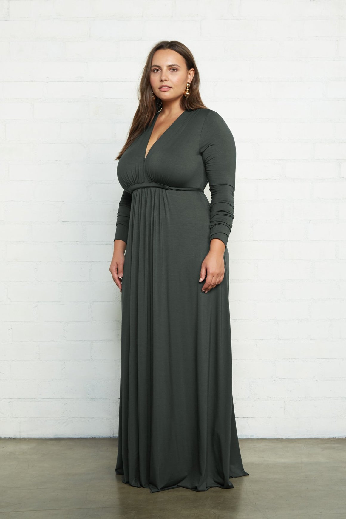 Long Sleeve Full Length Caftan Dress - Plus Size