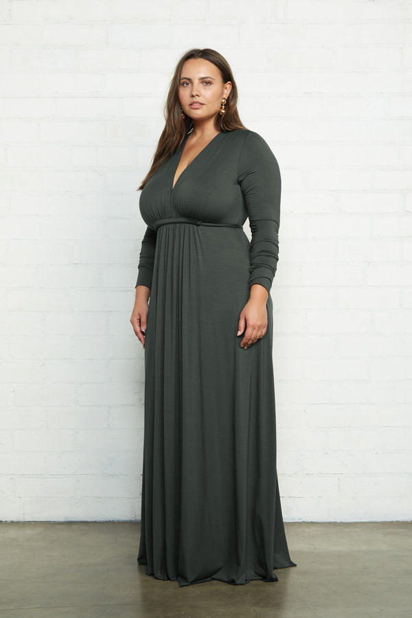 Long Sleeve Full Length Caftan Dress - Plus Size