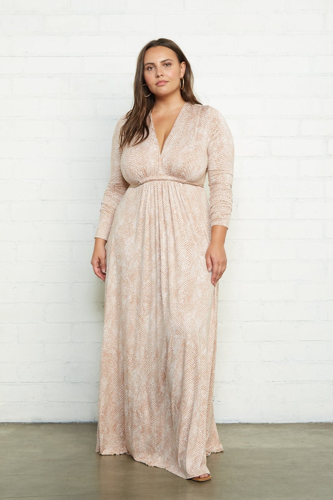 Long Sleeve Full Length Caftan Dress - Plus Size
