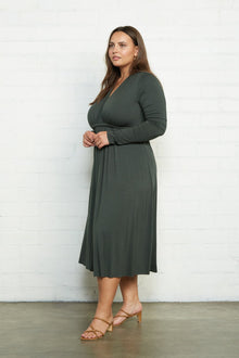 Long Sleeve Mid-Length Caftan Dress - Plus Size