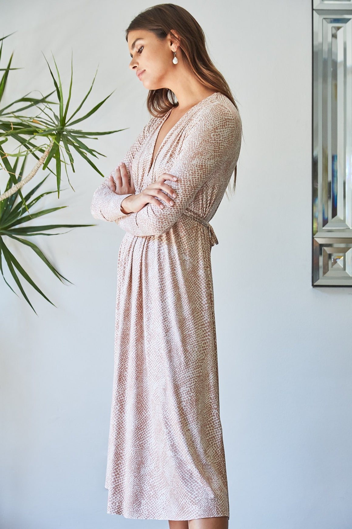 Long Sleeve Mid-Length Caftan Dress