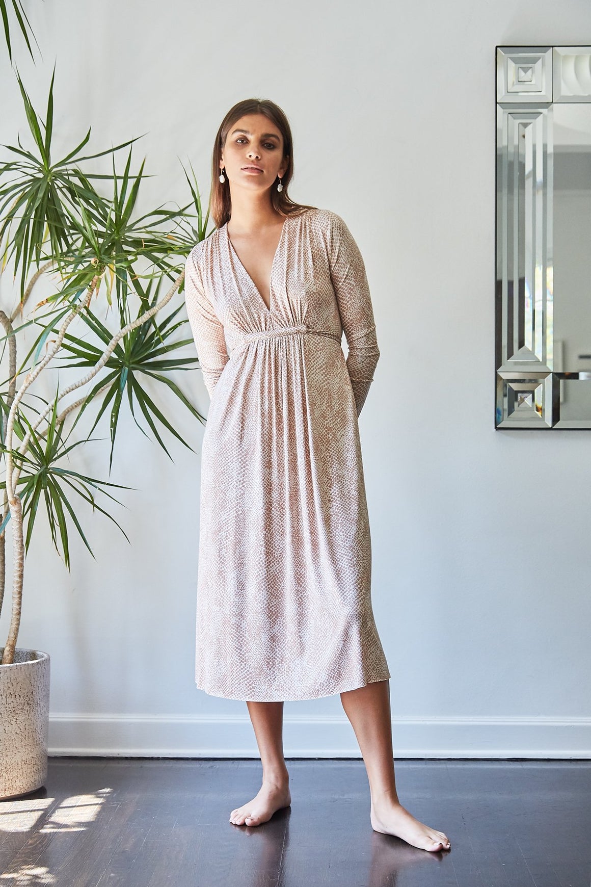 Long Sleeve Mid-Length Caftan Dress