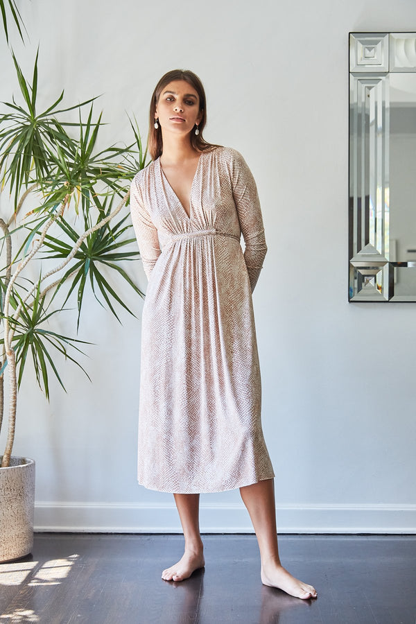 Long Sleeve Mid-Length Caftan Dress