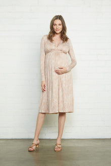 Long Sleeve Mid-Length Caftan Dress - Maternity