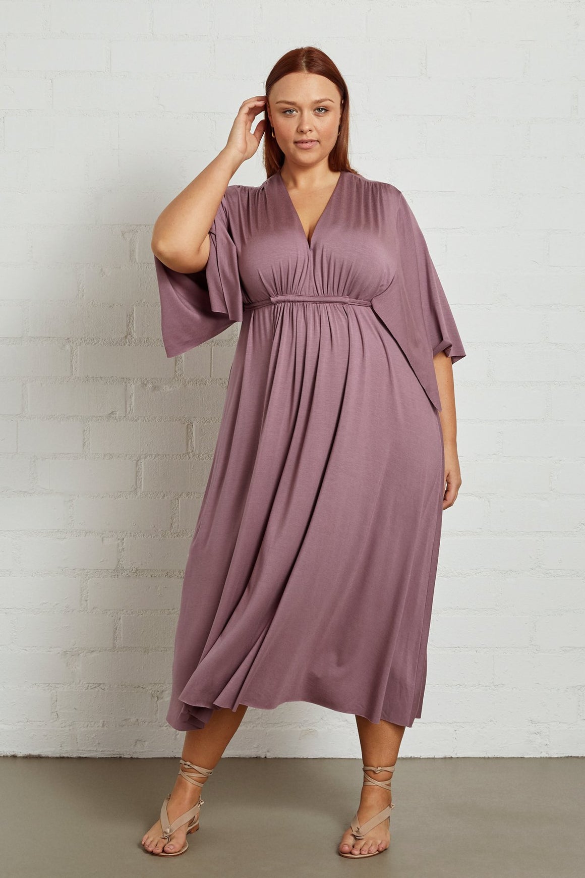 Mid-Length Caftan Dress - Plus Size