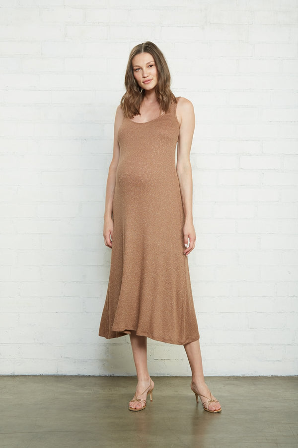 Metallic Rib Fiona Dress - Maternity