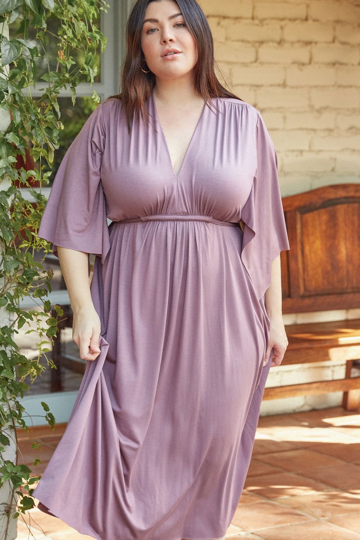 Mid-Length Caftan Dress - Plus Size
