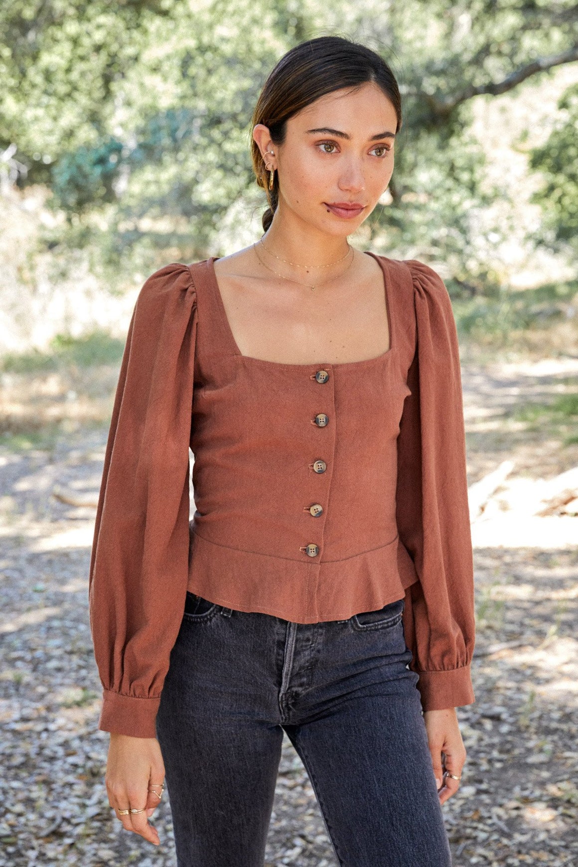 Linen Canvas Portia Top