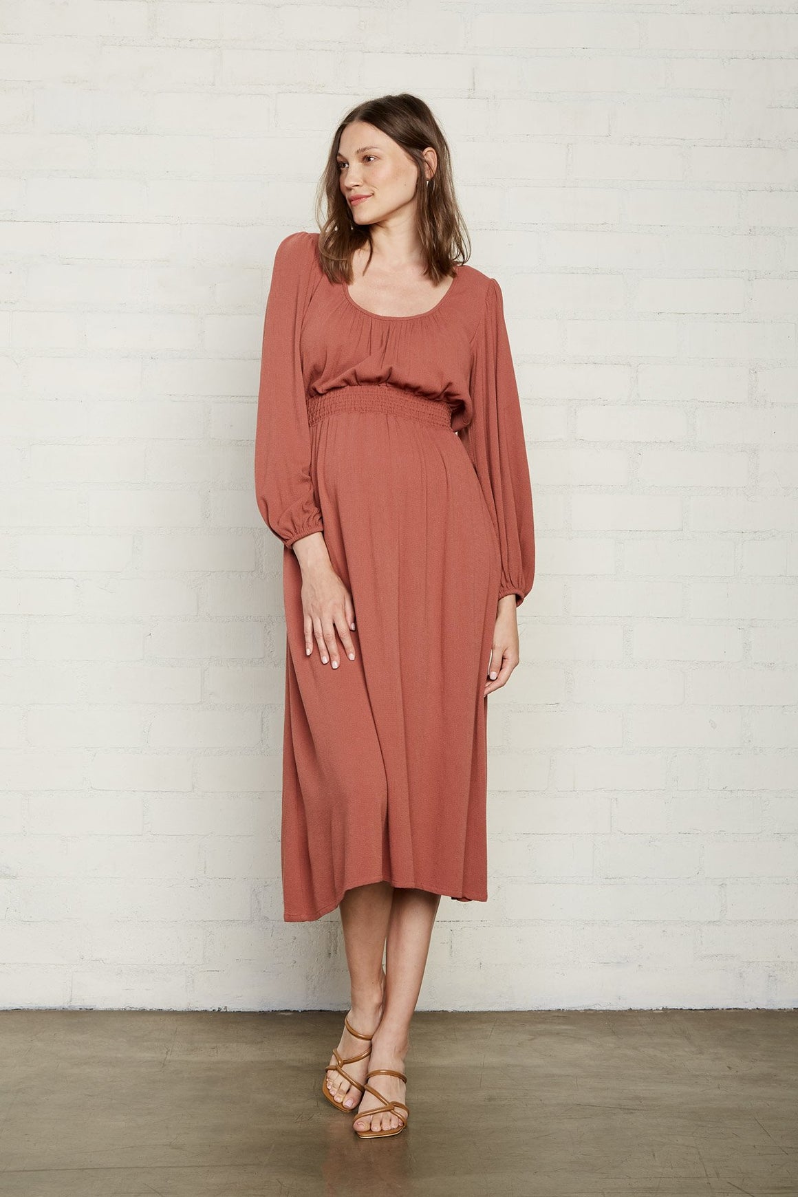 Pucker Rayon Edith Dress - Maternity